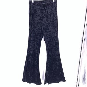 Forever 21 Black Velvet Flare Pants Runs Small